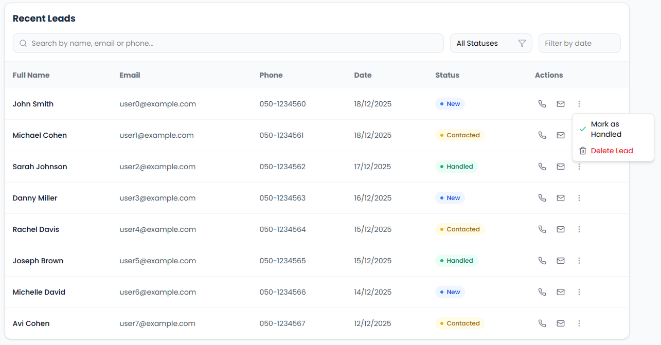 Contact and Manage Leads Easily