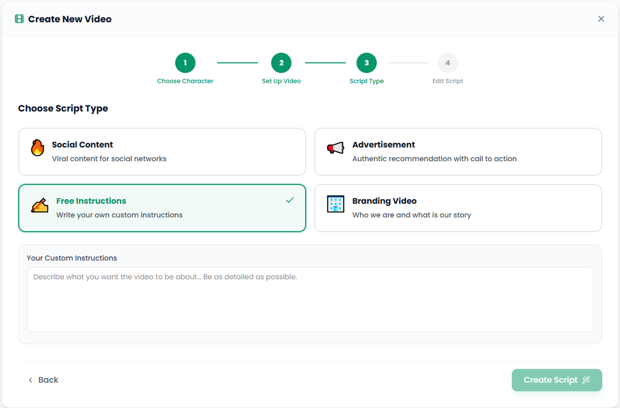Choose or Create Script